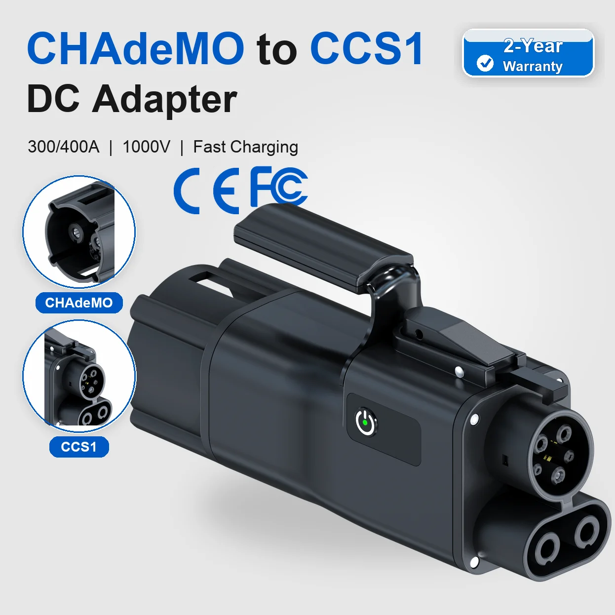 CHAdeMO To CCS1 DC Adapter 300KW 400KW IP65 IP67 DC Fast Charger Connector In-Stock EV Charging Converter Car Charger Adapter