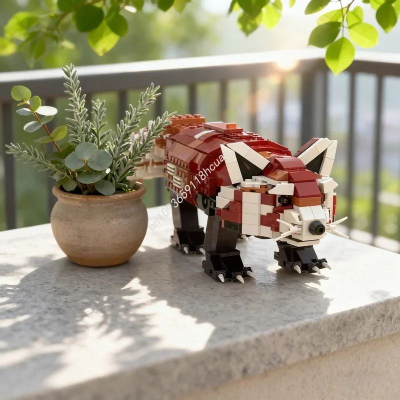

902 шт. MOC красная панда модель строительные блоки конструкция сборка творческая идея образование кирпич игрушка детский рождественский подарок на день рождения