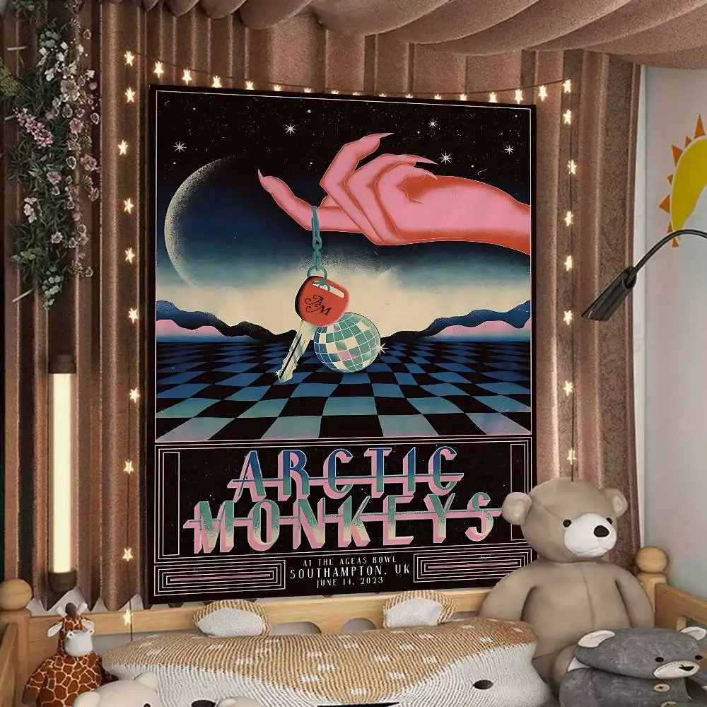 A-Arctic M-Monkeys Rock Band Cartoon Tapestry Wall Hanging Decoration Household Home Decor