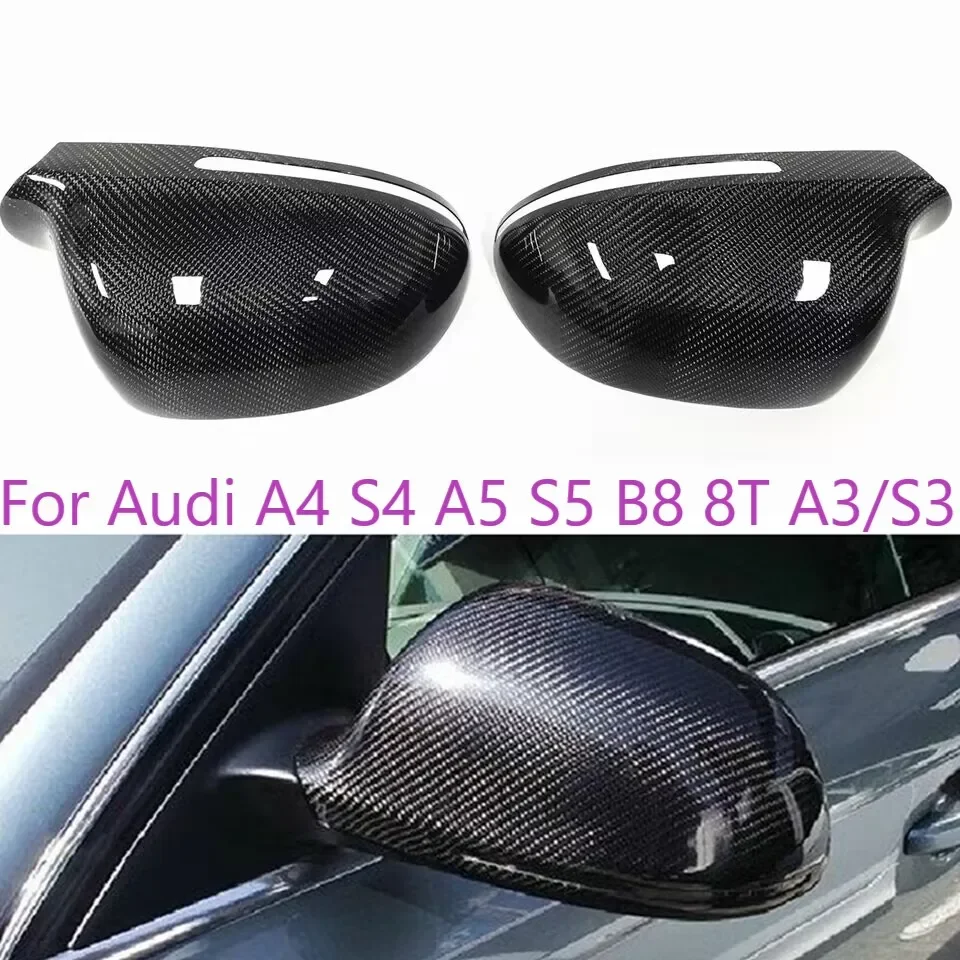 

Carbon Fibre Car Carbon Fiber Add-on Mirror Cover Cap For Audi A4 S4 A5 S5 B8 8T A3/S3 8P 09-12 Side Rear View Mirror Cap Cover