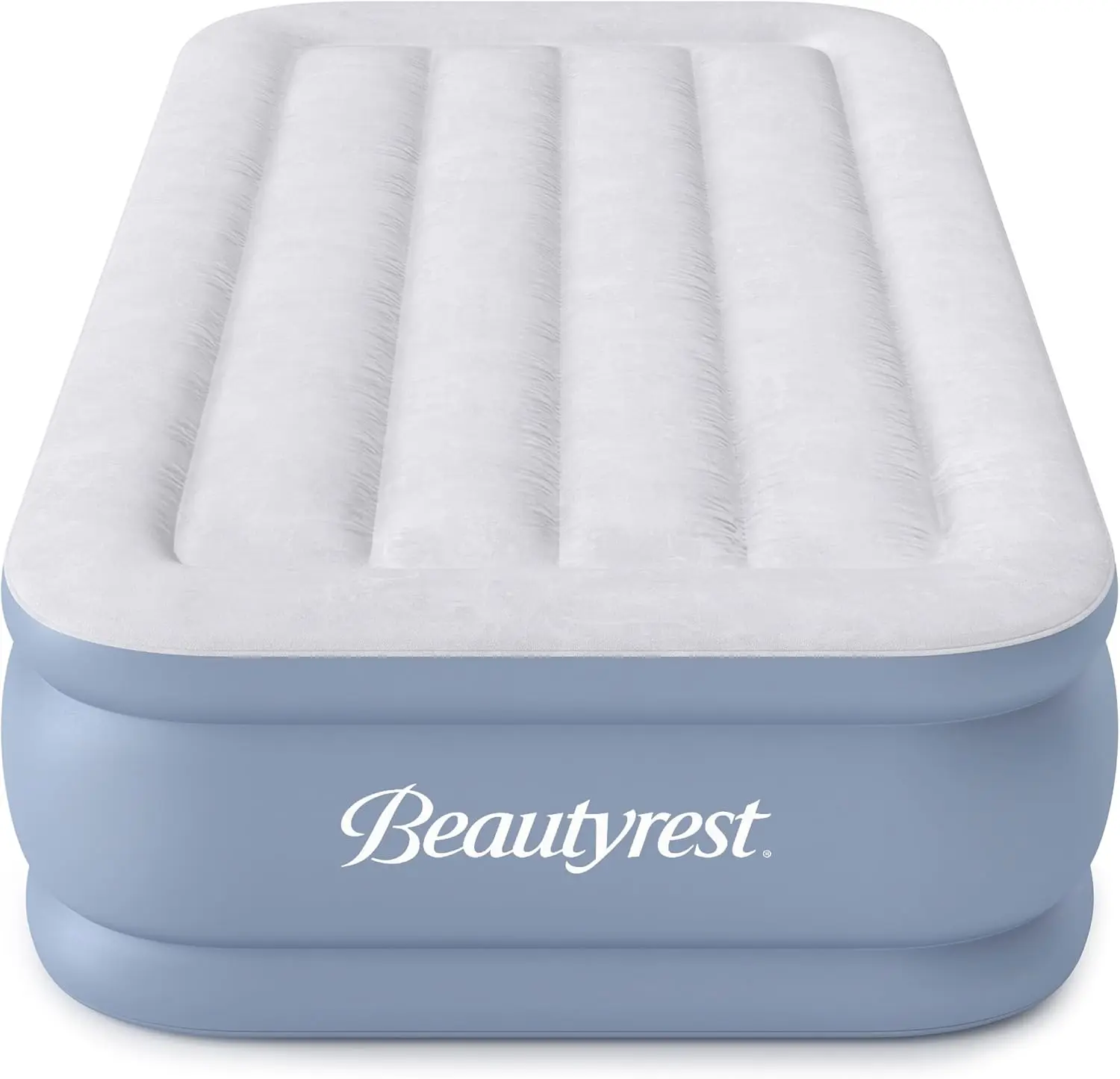 

Надувной матрас Beautyrest Hi-Loft: надувная кровать с повышенным профилем и внешним насосом, двойной, серый/белый