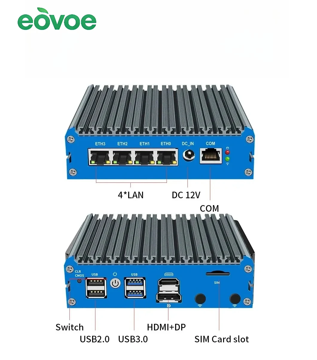 

Мини-ПК EOVOE Intel N150 с 4 портами I226-V 2.5G LAN, 1 COM, DP, HDMI, маршрутизатором pfSense, портативный компьютер, Win11
