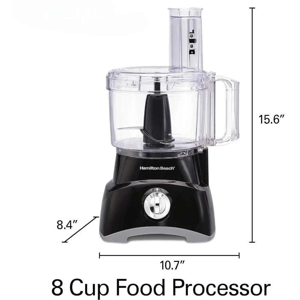 Food Processor & Vegetable Chopper for Slicing, Shredding, Mincing, and Puree, 8 Cup, 2 Speeds Plus Pulse and 450 Watts, Black