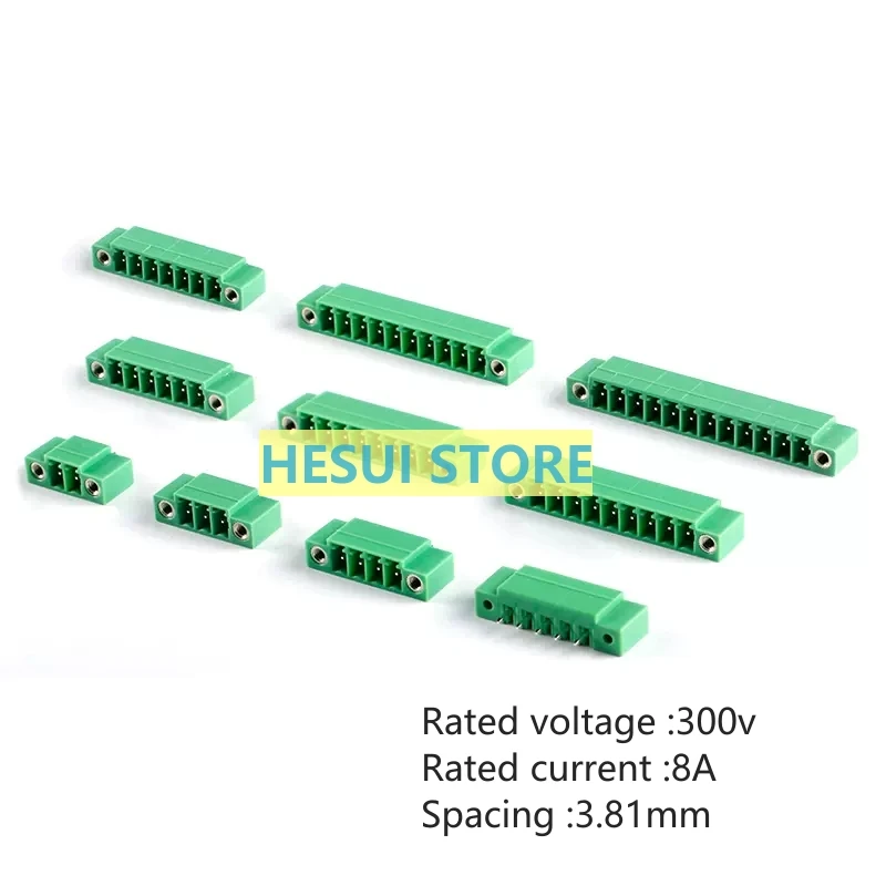 10 PCS KF2EDGVM-3.81-2/3/4/5/6/7-12P/ Straight pin socket with ears 3.81mm distance terminal