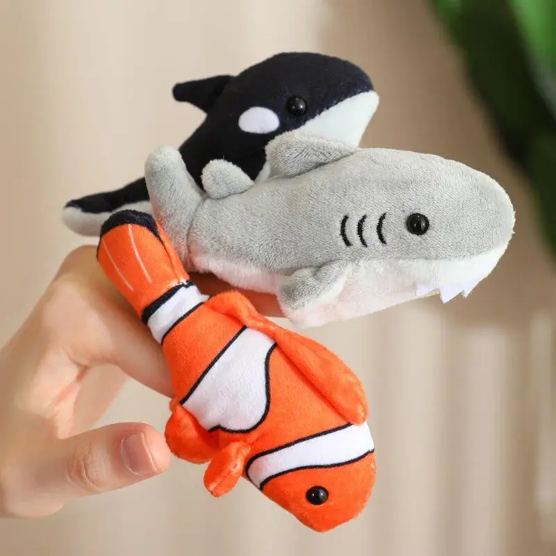 ゲッティーオーシャンアニマルフィンガーパペット-オウム-カニ-カメ-タコ-手袋-ストーリーテリング-幼稚園用-ソフトぬいぐるみおもちゃ-6歳以上向け