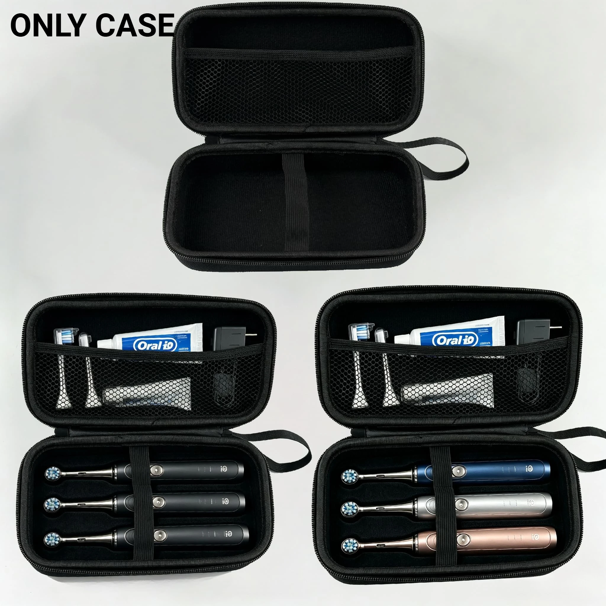 EVA Travel Case for Oral-B Io Series Electric Toothbrush, Hard Shell Storage Bag for Toothbrush Handle, Brush Heads & Charger