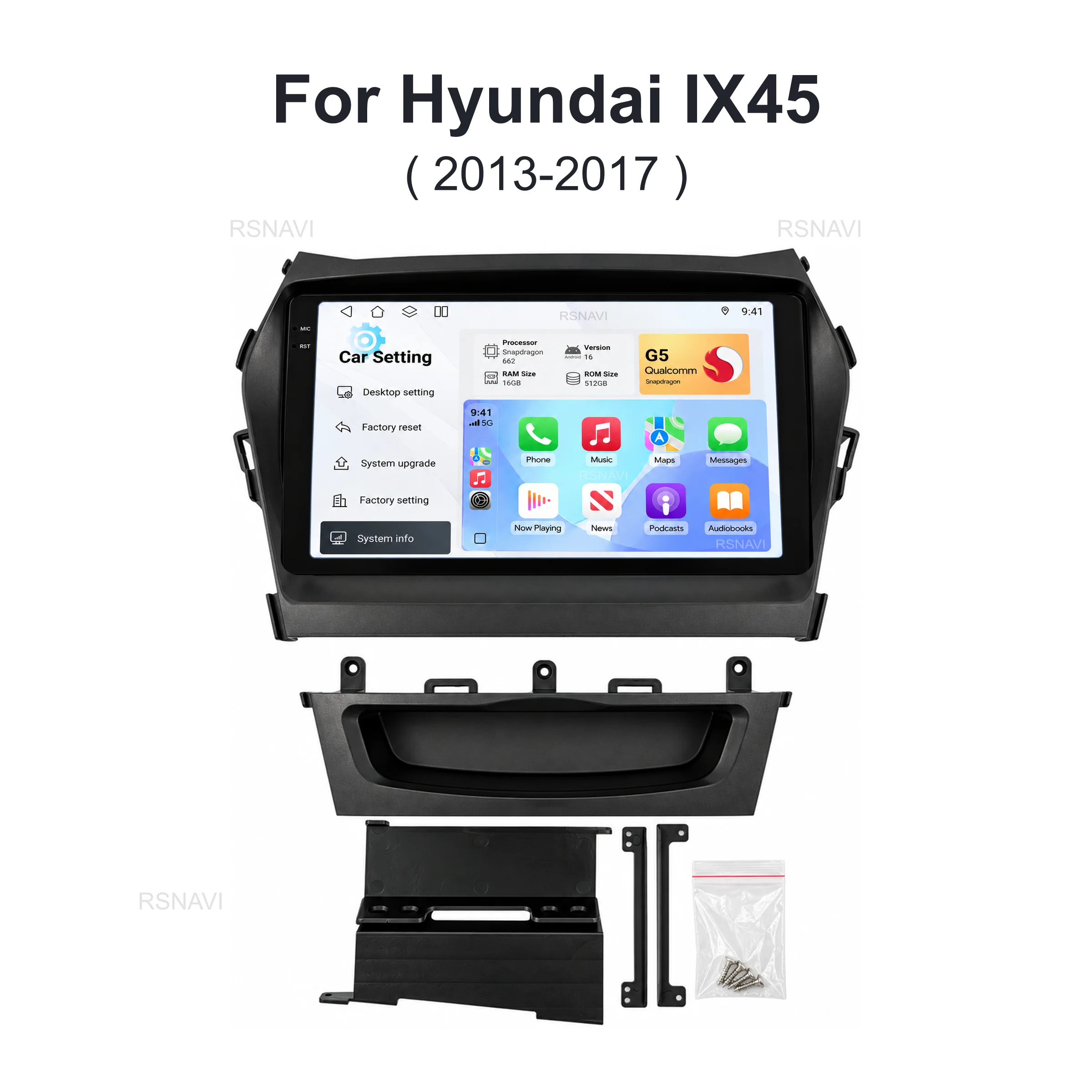 Android 16 Car Radio Multimedia Player For Hyundai Santa Fe 3 Grand IX45 2012 -2017 Auto Carplay Car Stereo DSP wifi+4G Ai voice