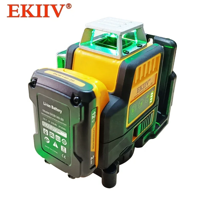 China Factory 3D Green Self-Leveling 360 degree Horizontal Vertical 12 lines laser level with suitcase