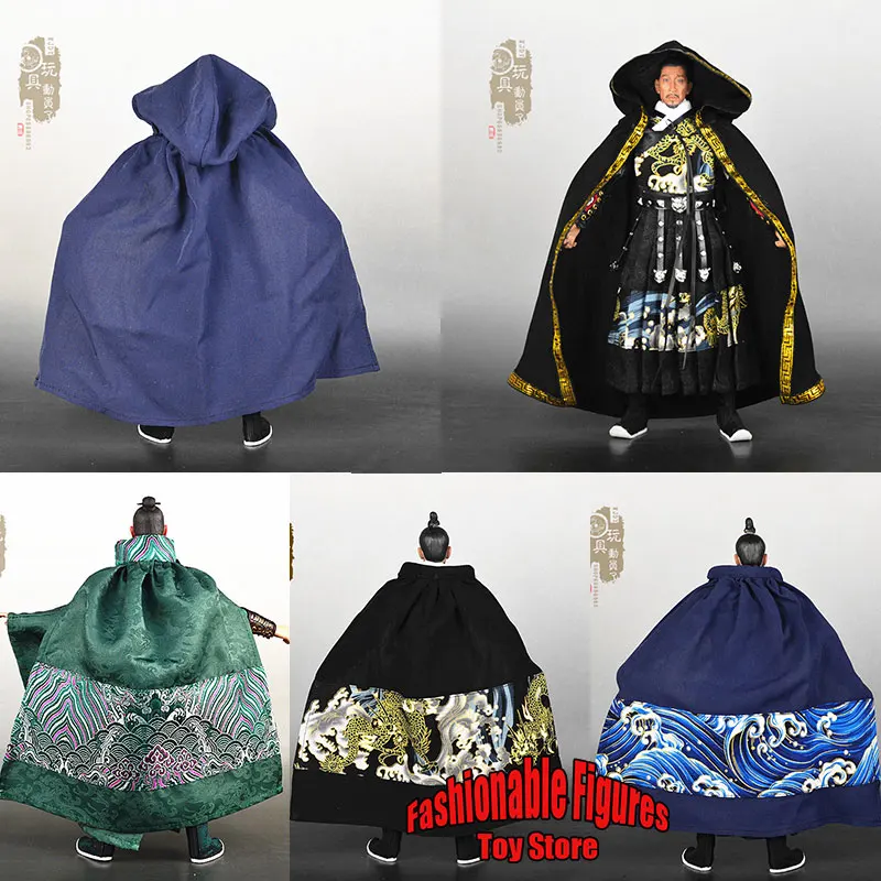 

In Stock 1/6 Male Soldier Ancient Chinese Strap Up Hooded Cloak Doll Clothes For 12 Inch Action Figure Body