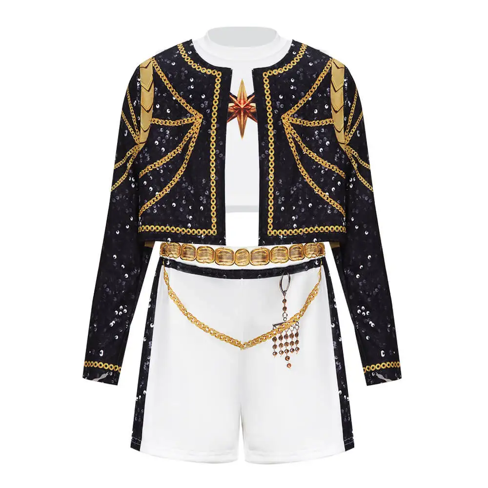 أطفال رومي المرحلة الذهبية ملابس تأثيري حلي شيطان هنتر فستان بتصميم حالم دور اللعب هالوين كرنفال ملابس الحفلات