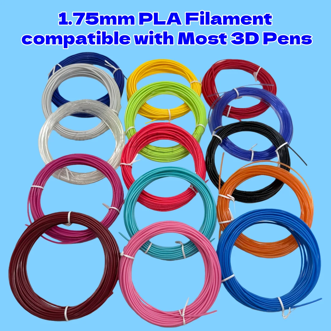 Ricariche per filamenti 3D 50M/100M/200M Ricarica PLA 3D colorata Penna per stampa 3D Materiale per stampa filamento Penna per stampa ad alta precisione