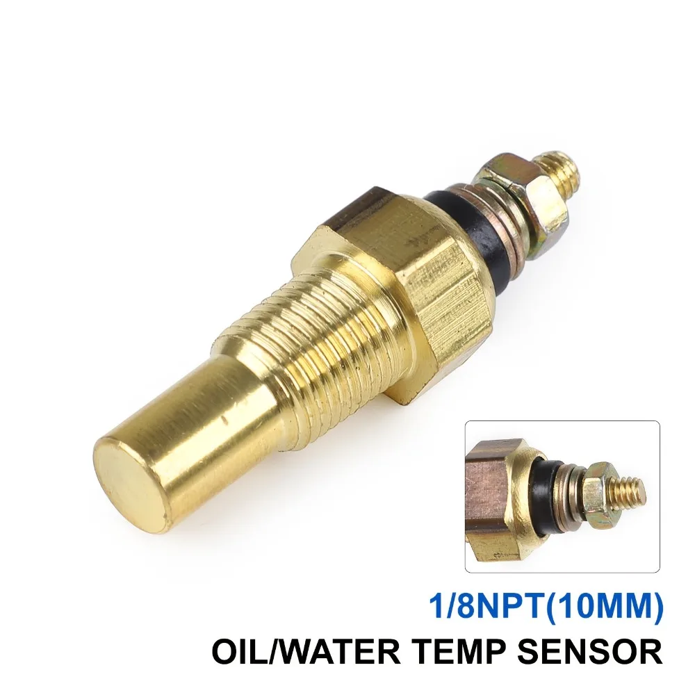 1/8 NPT Temp Sending Unit, Brass Water & Oil Temperature Sensor Sender, Reliable Transmitter for Car Truck Gauge Replacement