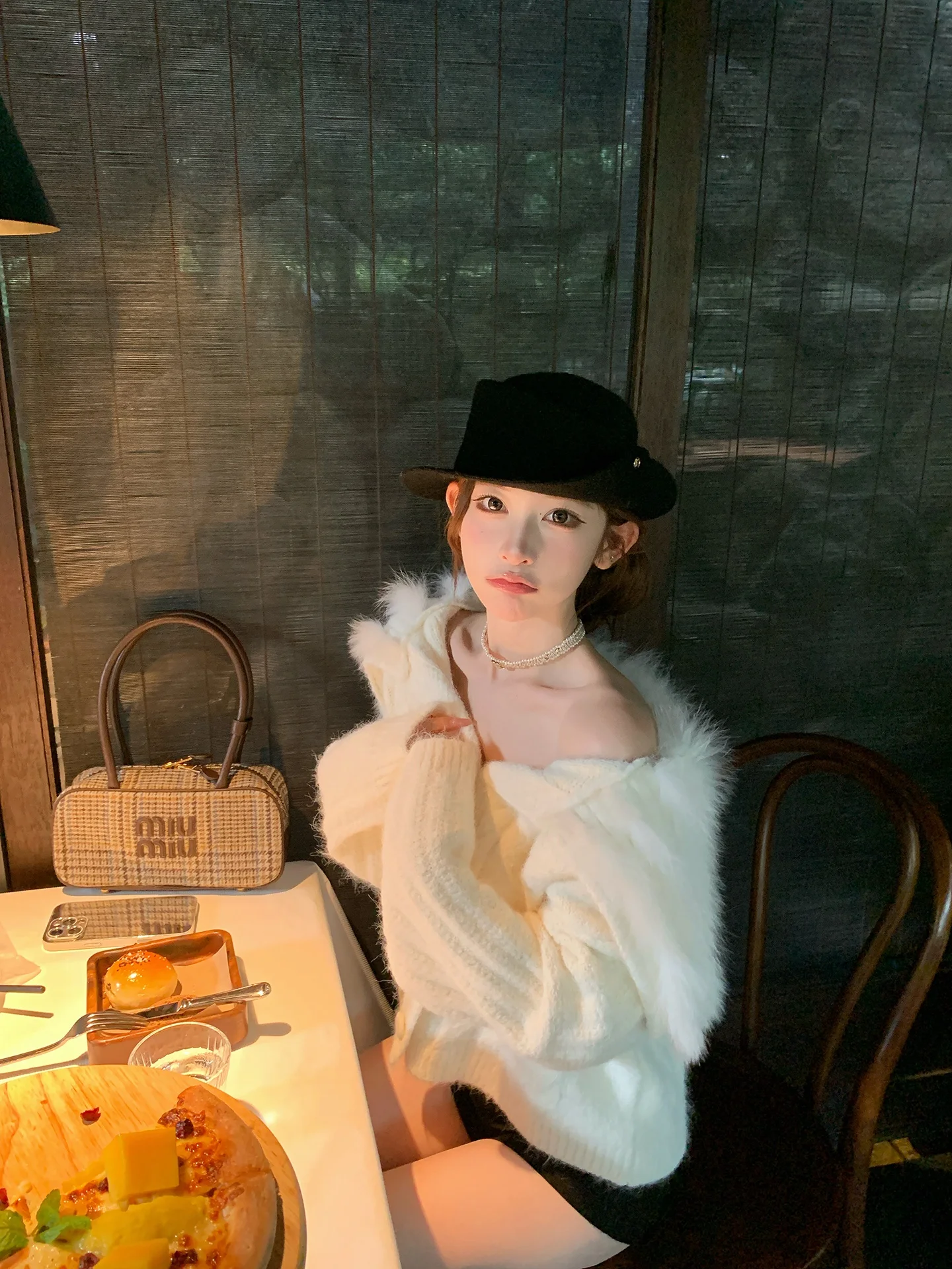 

Chen Dauyu темно-синий меховой вязаный открытый кардиган, свитер, верхняя одежда, женская осенне-зимняя свободная теплая одежда с откидным воротником