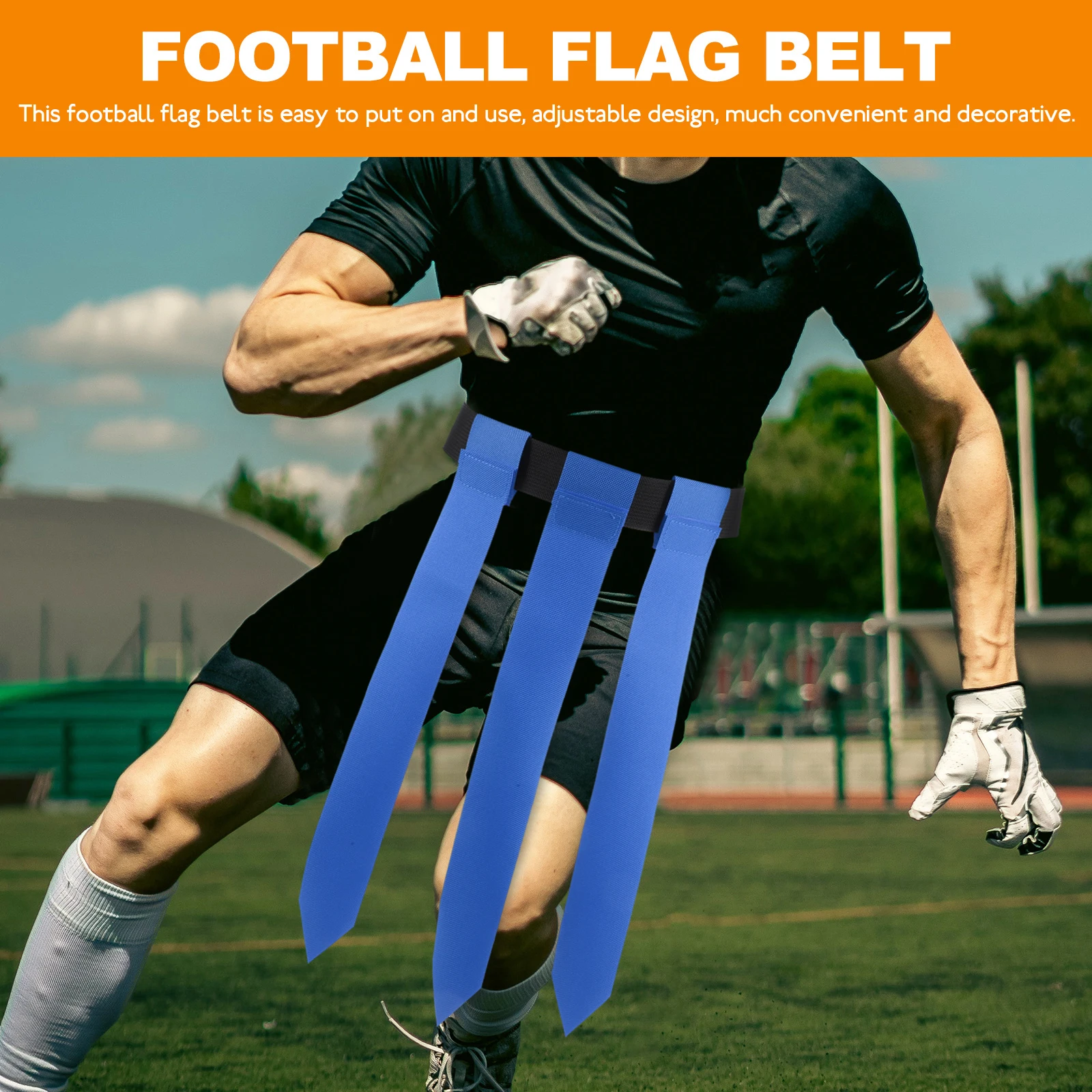 

2pcs Football Flag Belt Adjustable Nylon Pvc For Teens Durable Outdoor Sports Waist Flags Rugby Supply Equipment