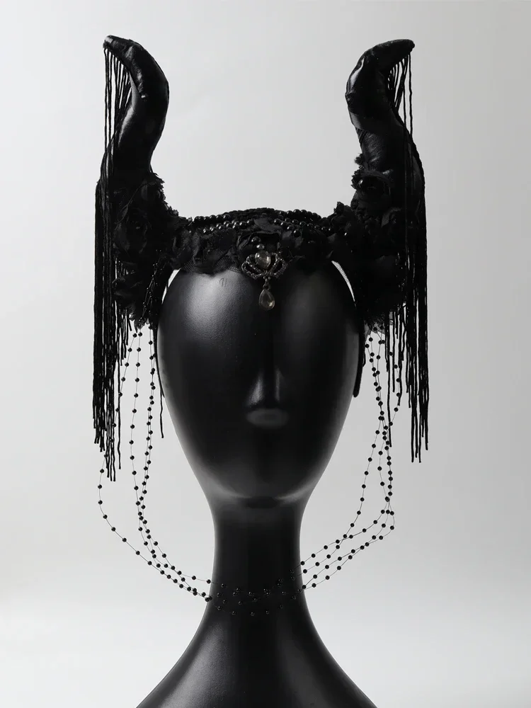 Customized Dark Stage Funny Horn Exaggerated Headdress Catwalk Headband masquerade mask