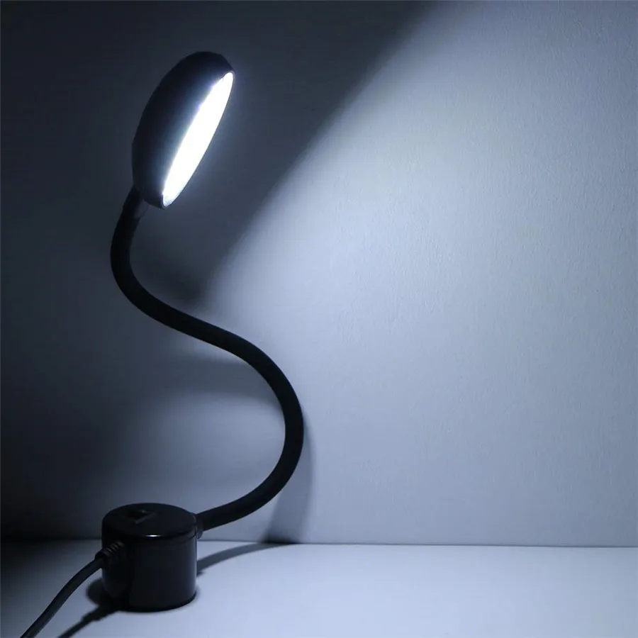 Luz de costura LED con base magnética, cuello de cisne flexible, lámpara de trabajo nocturno para taladro, prensas, banco de trabajo, UE, enchufe de