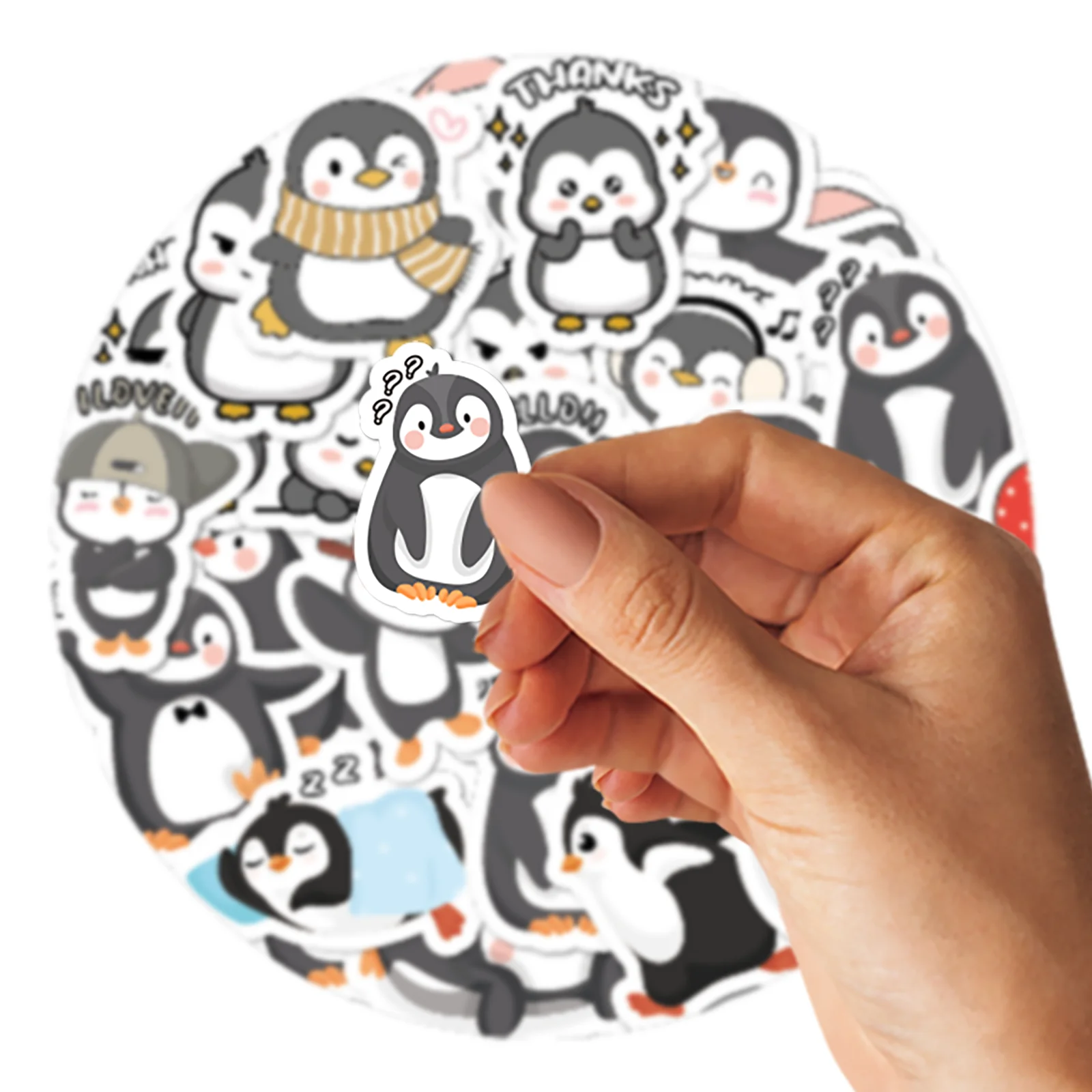 46pcs Cute Penguin Cartoon Graffiti Stickers Decorated Notebook Water Cup Suitcase Guitar Classic Toy Waterproof PVC Decals