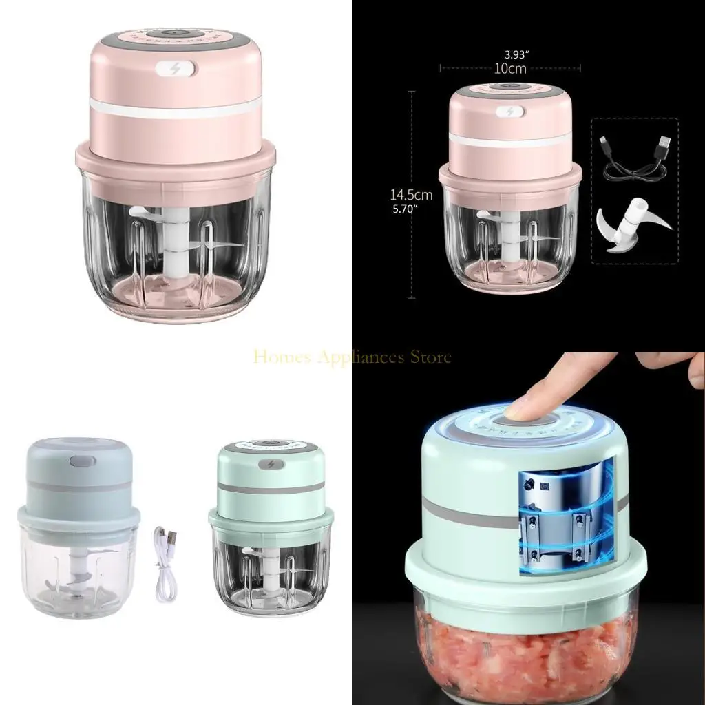 

D0AB Portable Electric Vegetable Cutter Electric Grinder Cutting Pressing Mixer