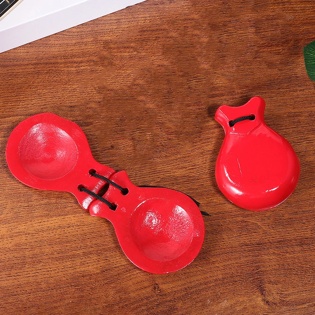 

Wooden Castanets Small Percussion Instruments Spanish Musical Rhythm Toys Finger Child