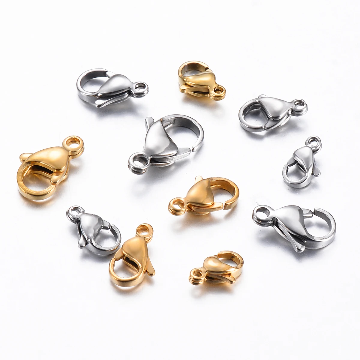 

20pcs Grade A Stainless Steel Lobster Clasps Claw Clasps for Bracelet Necklace Jewelry Making Findings 9mm-15mm