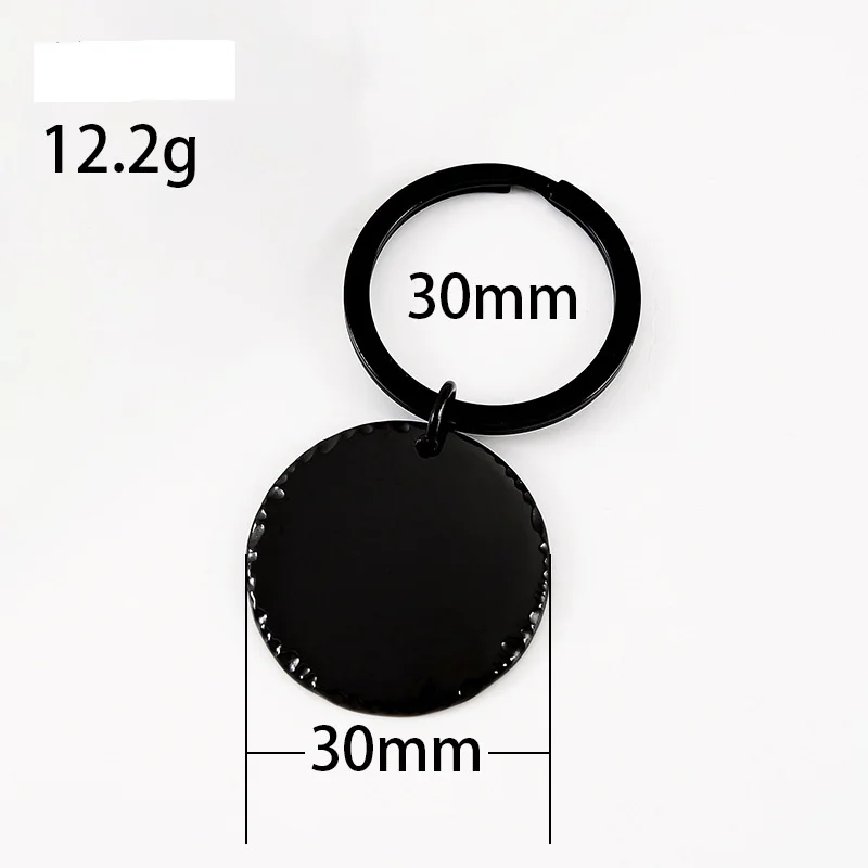 Stainless Steel Round Stamping Blanks Keychain Simple Keyring for DIY Accessoriess Gift