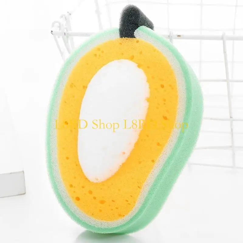 L8RD Fruit Shaped Soft Exfoliating Bath Sponge for Adults Children Body Cleaner