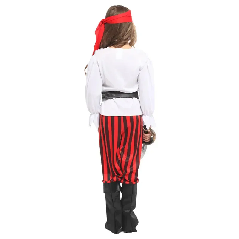 Children Kids Rebel Posh Pirate Costume Suit Outfits Corsair Girls Halloween Purim Carnival Party Masquerade Role Play