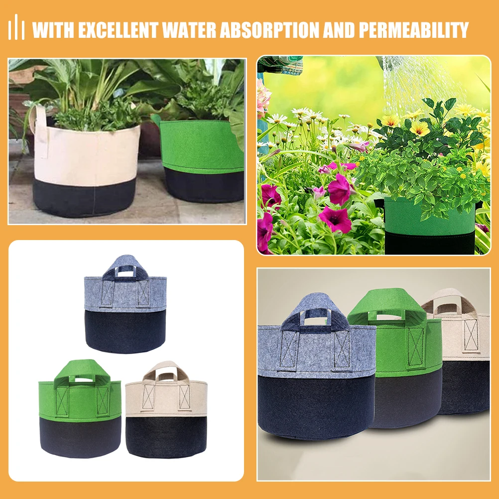 

6Pcs Fabric Planters Grow Bags Potato Vegetable Fruit Planter Pouches Safe Material Tough Portable for Indoor Outdoor Use