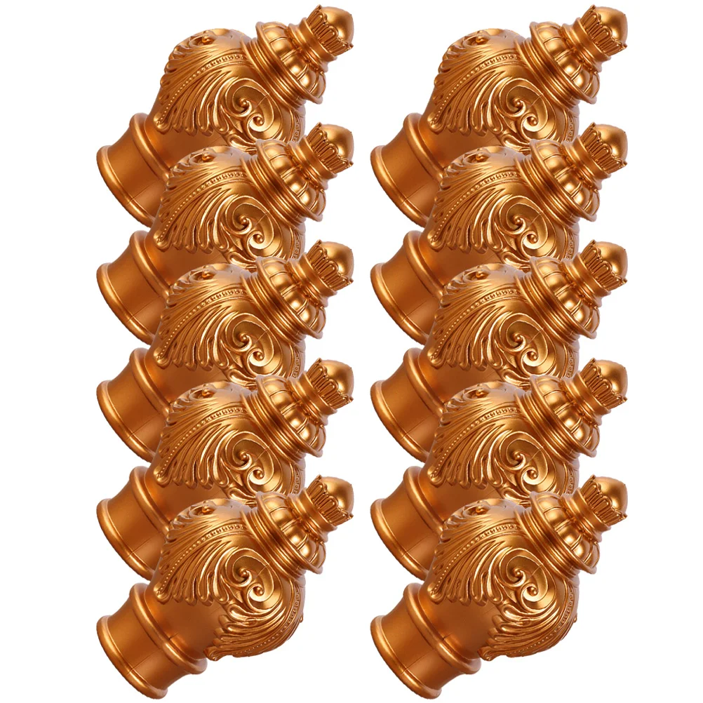 

10pcs Curtain Rod Ends Black Square Replacement Plug Stopper Cap Pole Finials Decorative High Grade Material Living