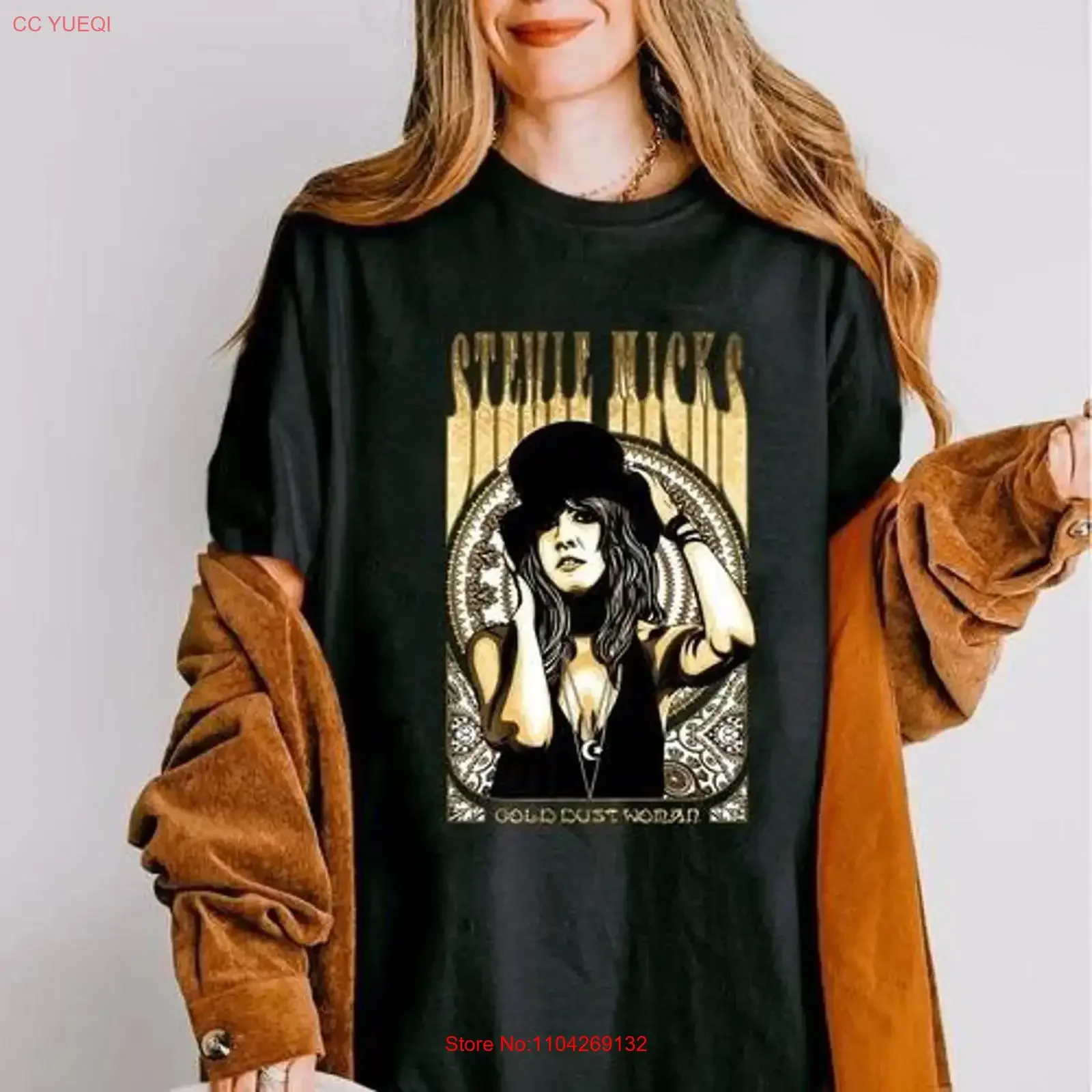 Retro Stevie Nicks Gold Dust Women T shirt Vintage Song vintage Washed Stylish Slightly fashion Unisex streetwear
