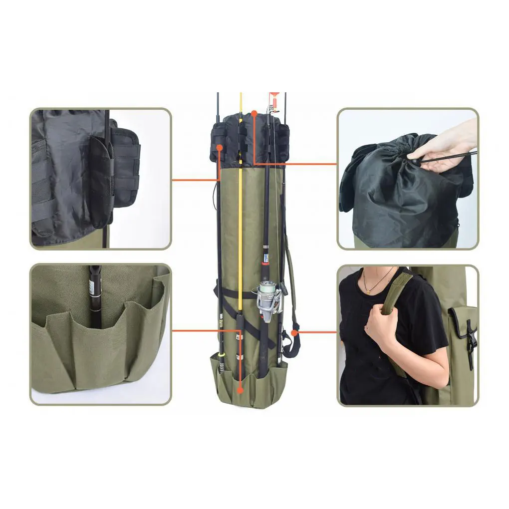 

Camouflage Fishing Tackle Rods Bag Made Waterproof Ensuring Gear Stays Dry Adjustable Shoulder Strap Reed camouflage 123x34cm