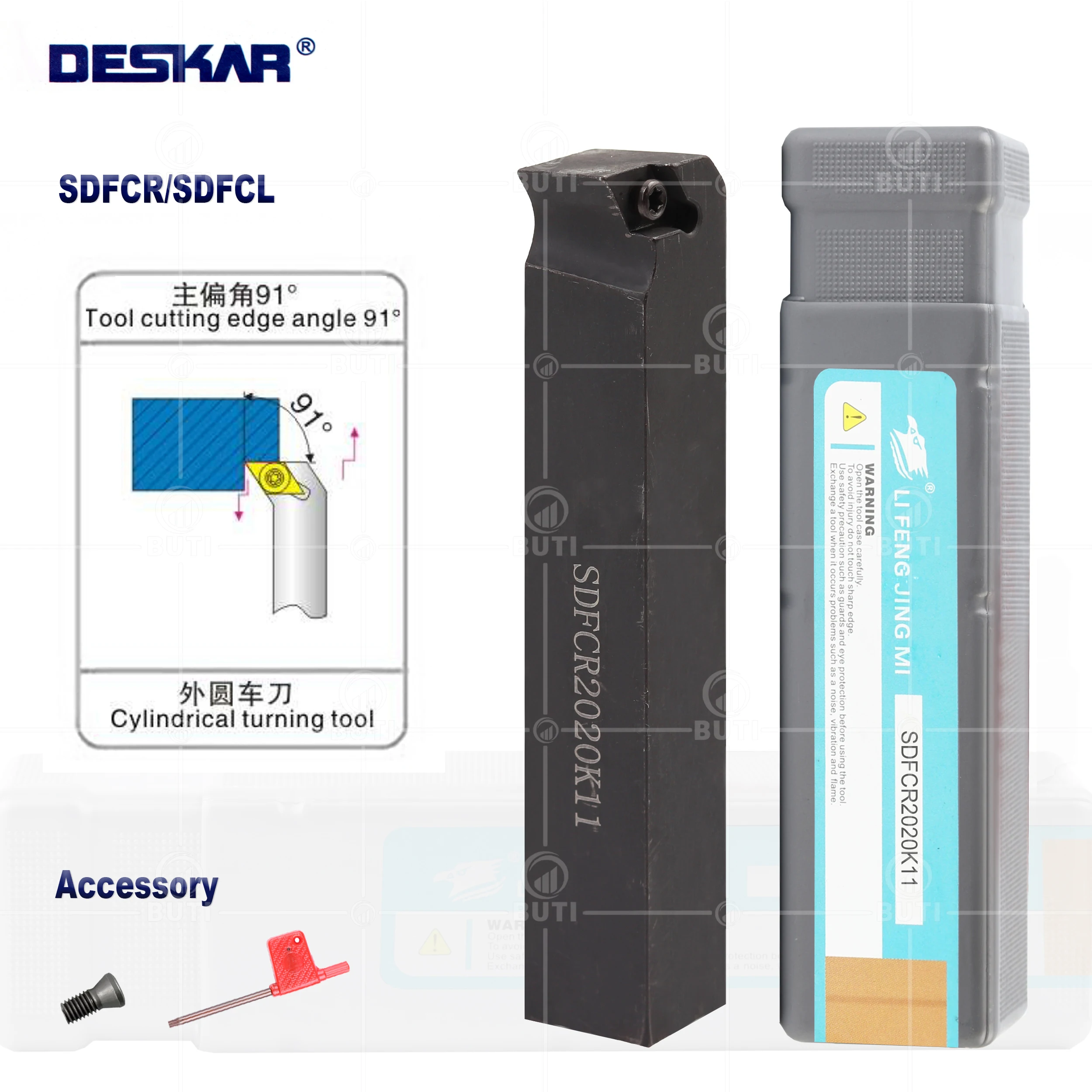 

DESKAR 100% Original SDFCR1212 SDFCR1616 SDFCR2020 SDFCR2525 External Turning Tools SDFCR SDFCL CNC Lathe Turning Cutter Holder