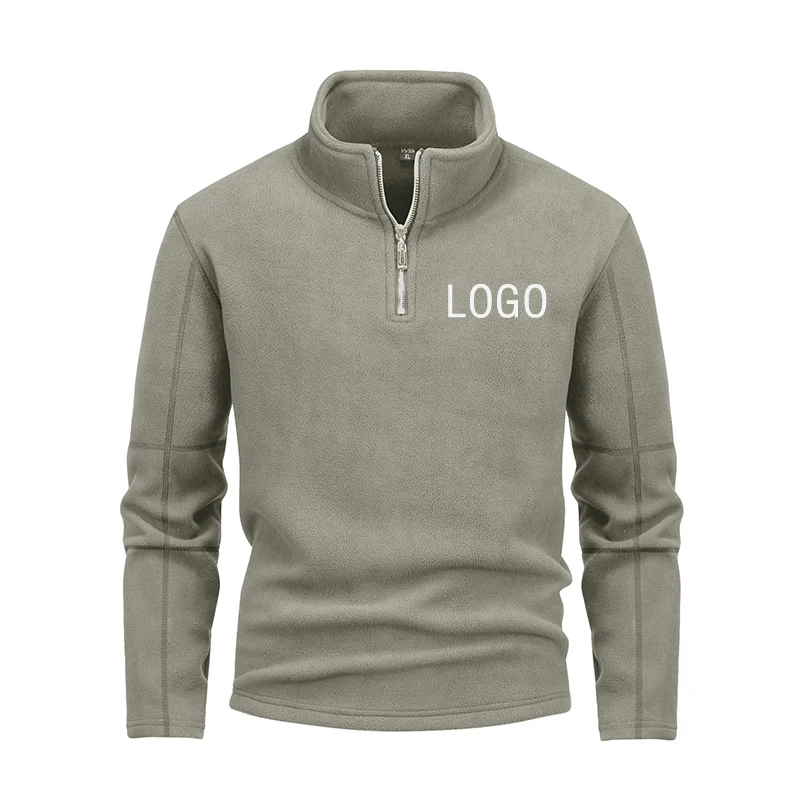 

Customized Sweatshirts Thicker PulloverHalf Zipper Pullover for Male Hoody Man Sweatshir Autumn Solid Color Turtleneck Sweaters