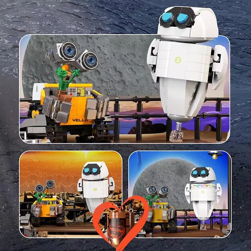 Disney Pixar Wall E EVE Love Movie Space Robot Figures Model Friends Ideas Building Block Brick Gift Kid Birthday Girls Boys Toy