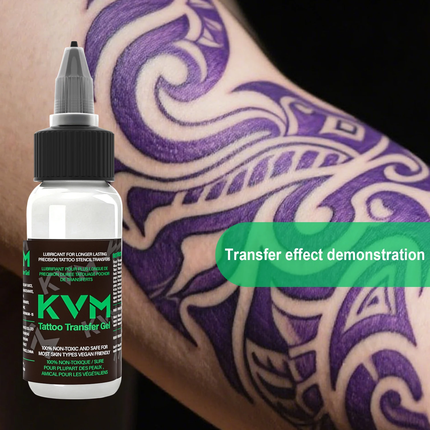 KVM Tattoo Transfer Gel 45g Professional Tattoo Stencil Transfer Gel Quick Drying Clear Pattern Vegan Safe For Tattoo Artists