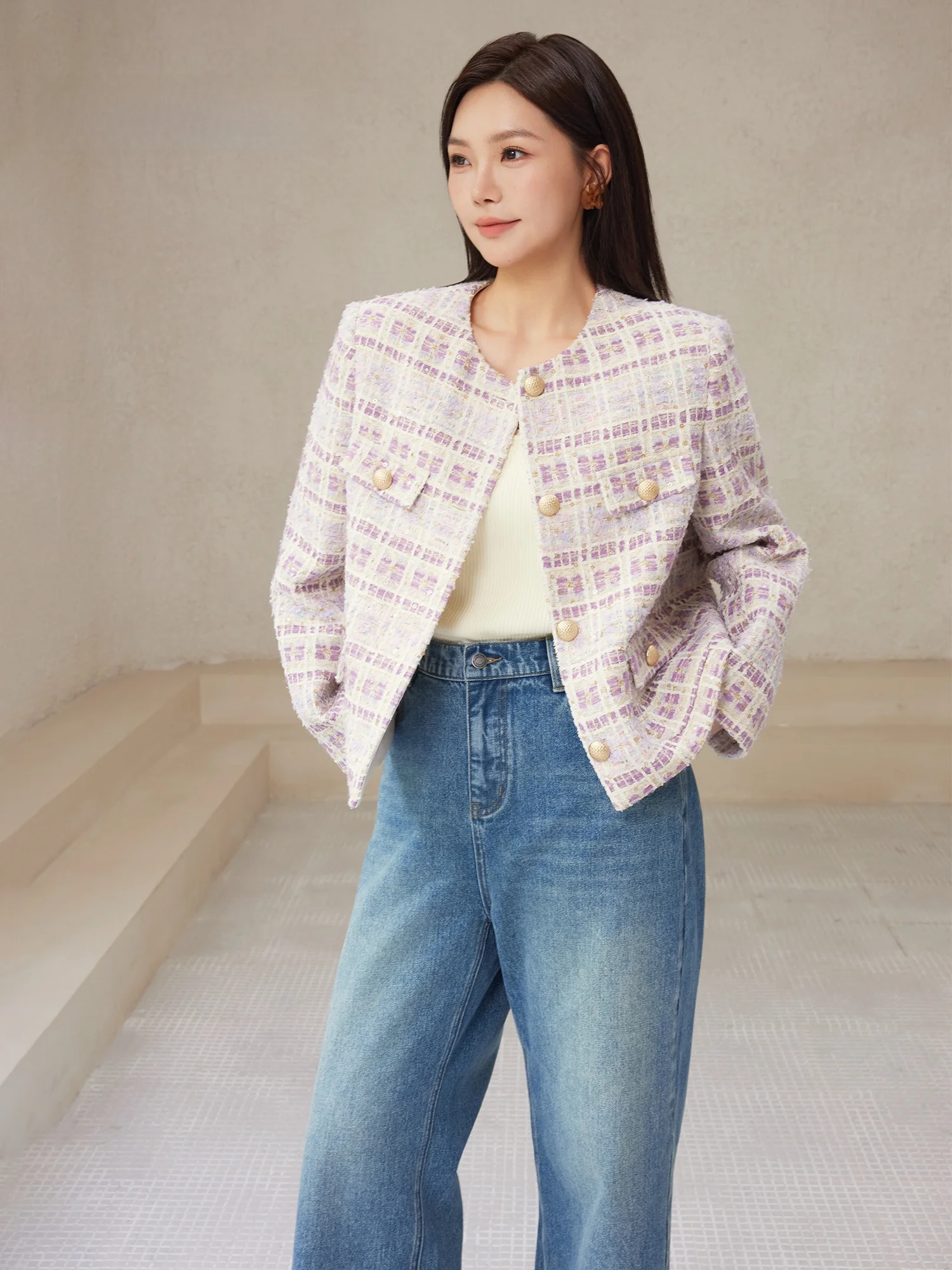 

Женская куртка Plusmall Paris Night в стиле люкс с нашивками, маленькая, в стиле французской моды, большие размеры, осенняя, повседневная, для фигуры типа «груша»