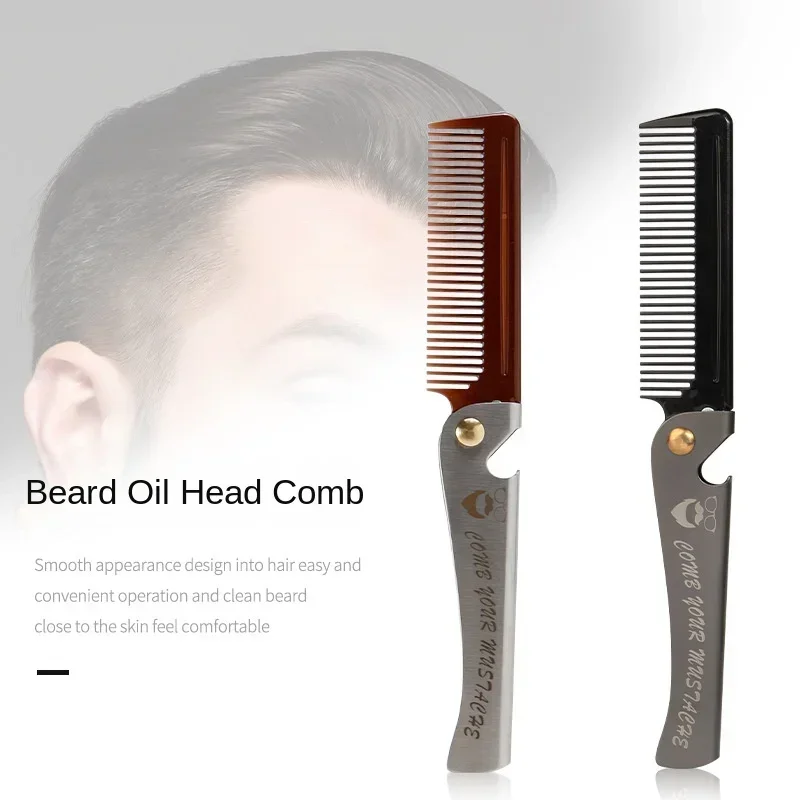 Multifuncional Folding Comb Men Beard Styling Combs Anti Static Portable Mustache Comb Multifunctional Hairdressing Tools
