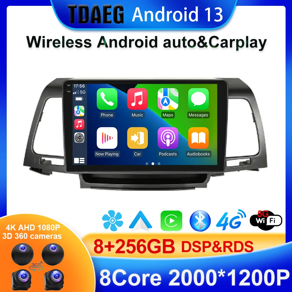 9 ''Android 13 8 256G Autoradio Voor Kia Opirus 2007-2008 Radio Auto 2 Din Carplay Android Auto Gps Wifi Bt Fm Rds Groothandel