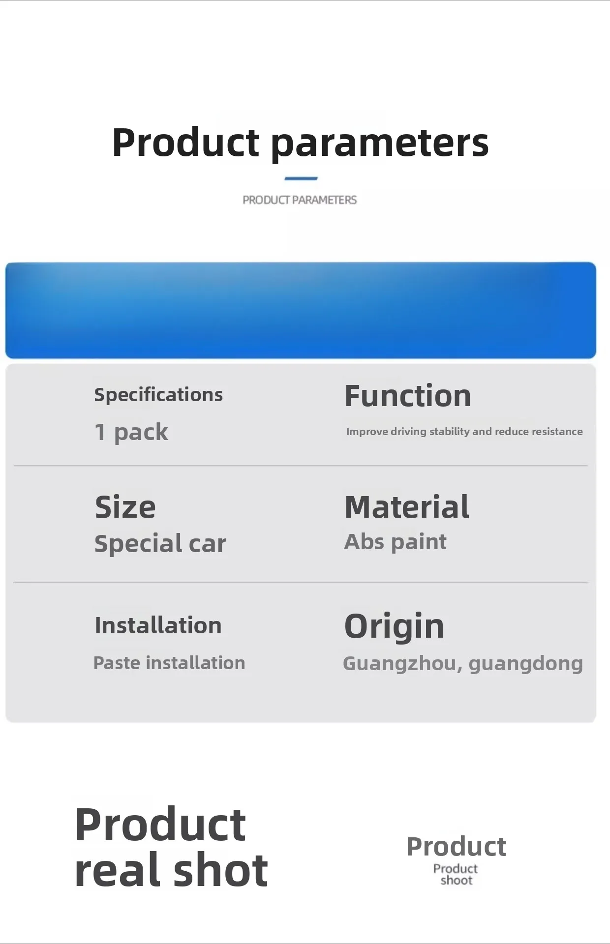 Suitable for Haval Raptors special tail modification MC fixed wind wing top tail paint bright black appearance free of punching