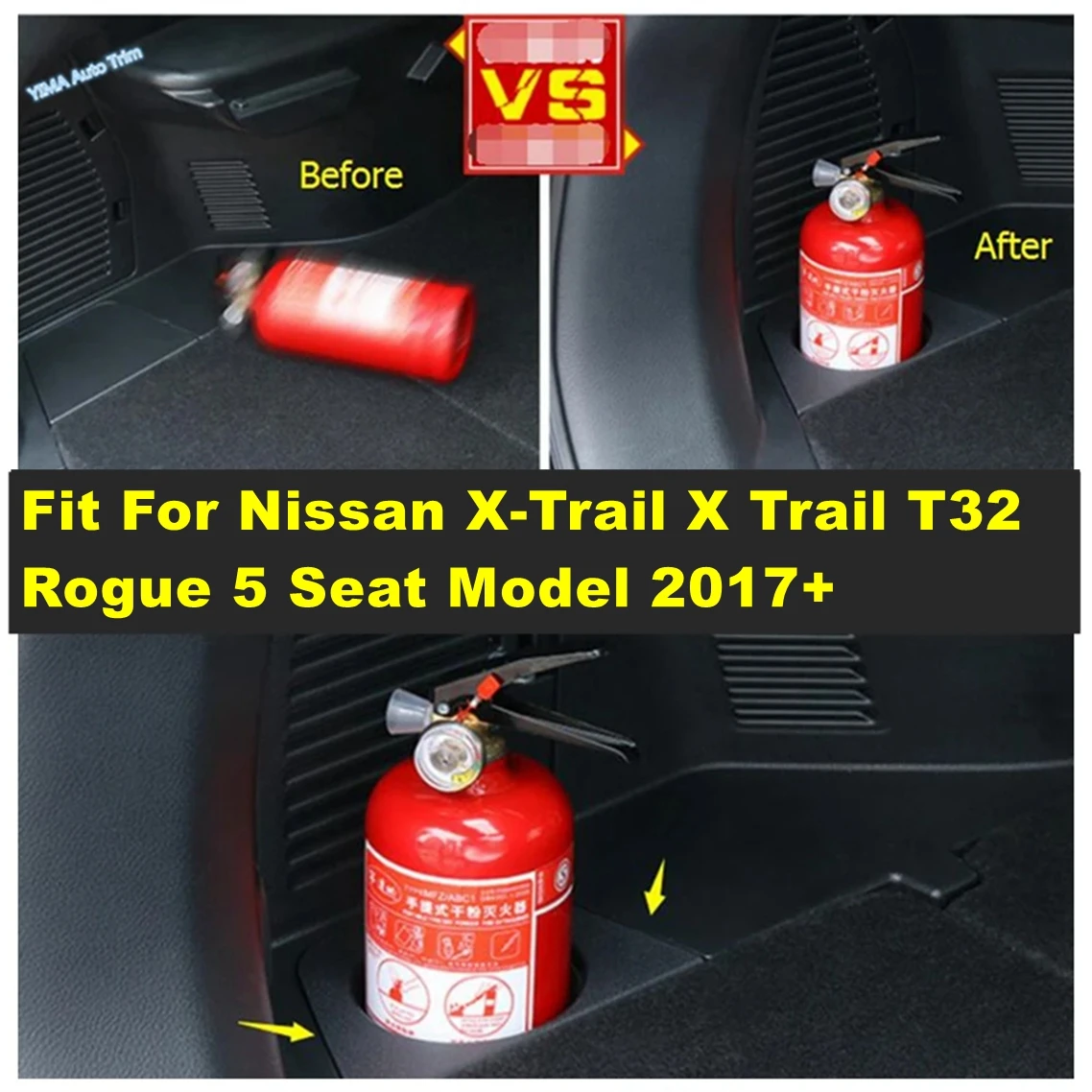 

Fire Extinguisher Holder Case Cover Fit For Nissan X-Trail X Trail T32 Rogue 5 Seat Model 2017 - 2020 Plastic Car Accessories