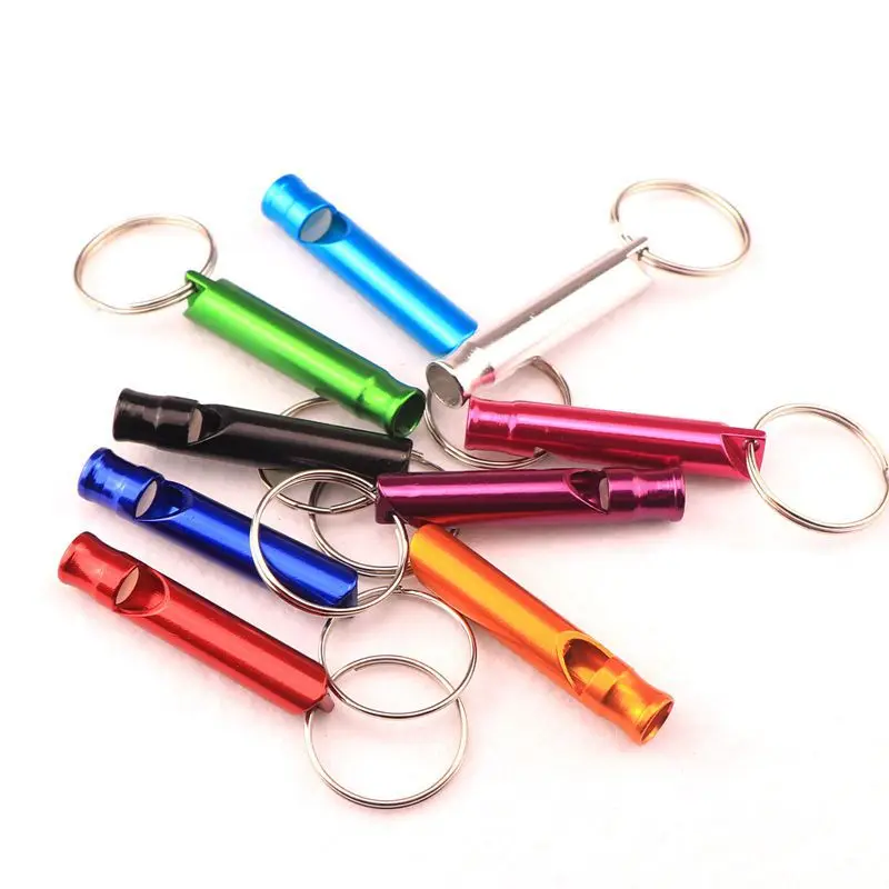 Aluminum Alloy Color Small Whistle Fire Wilderness Survival Whistle Small Key Chain Travel Essentials Survival Gear