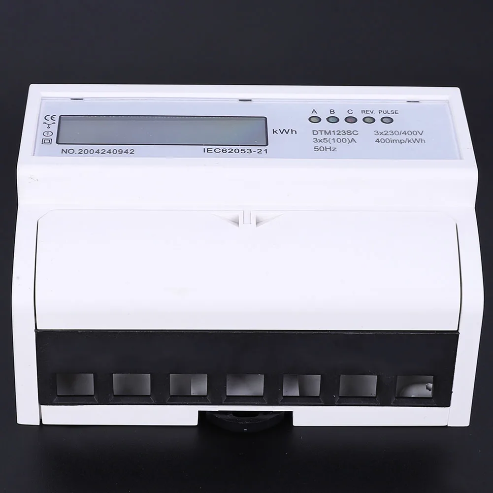واط ساعة متر 230/400 فولت 5-100A استهلاك الطاقة الرقمية الطاقة الكهربائية متر 3 المرحلة كيلوواط ساعة متر مع LCD عداد الطاقة الكهربائية