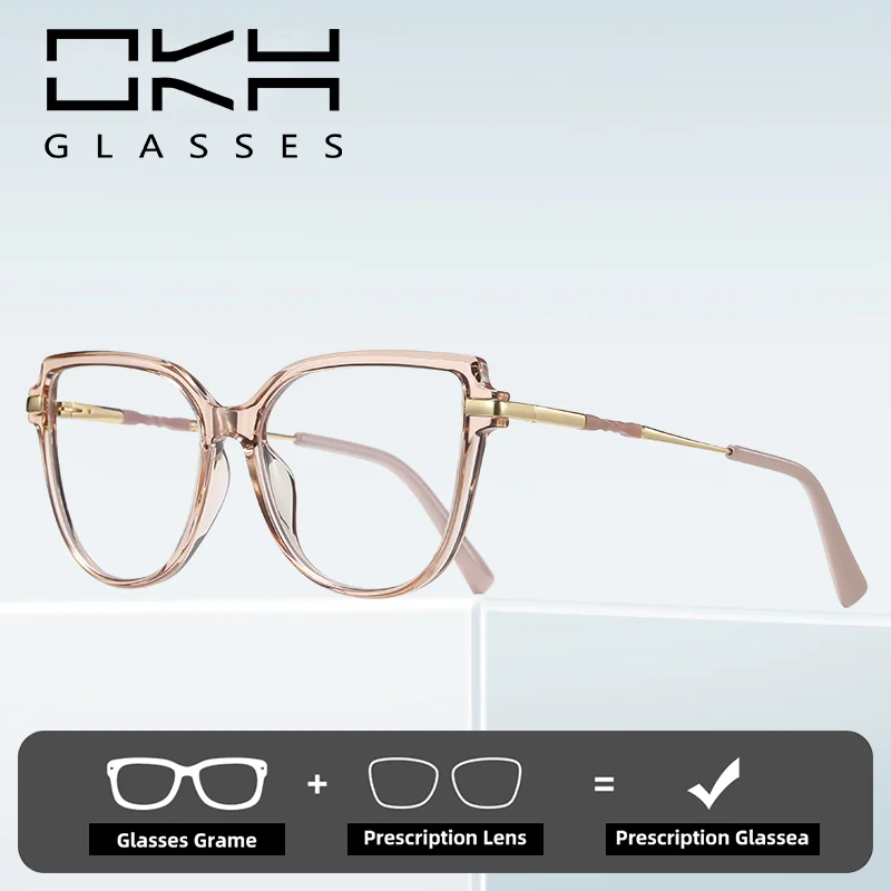 

OKH Luxury Simple Style Frame Myopia Reading Glasses Woman High Quality Eyeglasses Blue Light Prescription Customized Spectacle