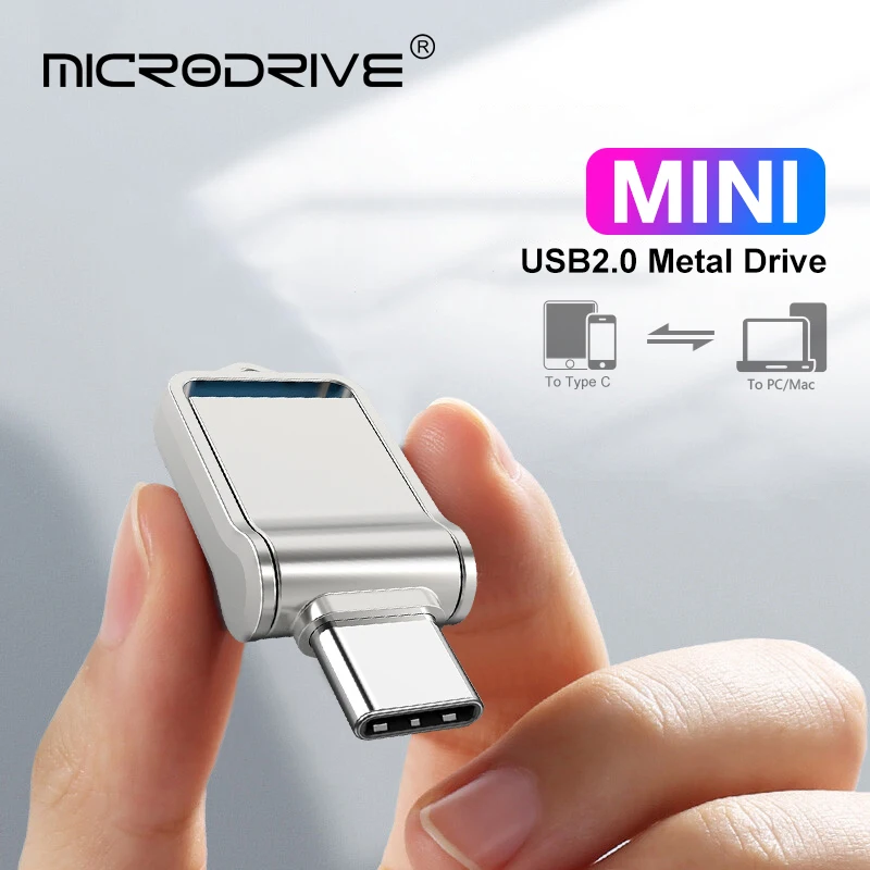 USB Flash Drive 16gb 32GB OTG Metal USB 2.0 Pen Drive Key 64GB Type C High Speed pendrive Mini Flash Drive Memory Stick