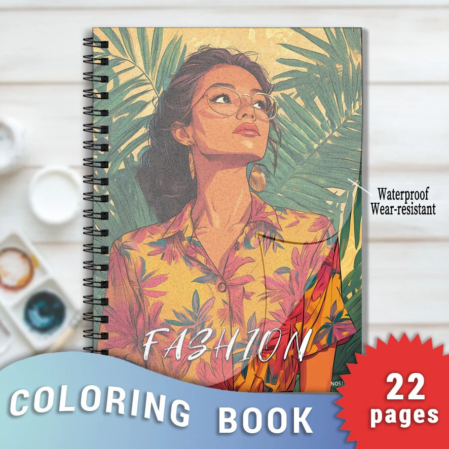 Adult coloring book 8.3x11.2 inches 22 pages Vintage character design Stress relief Emotions Positive focus