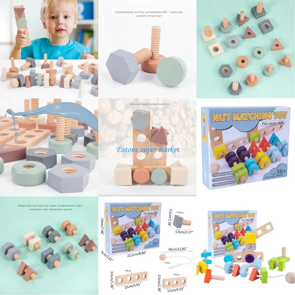 

090B Screw Building Blocks Matching Board Appliance Educational Set Table Toy