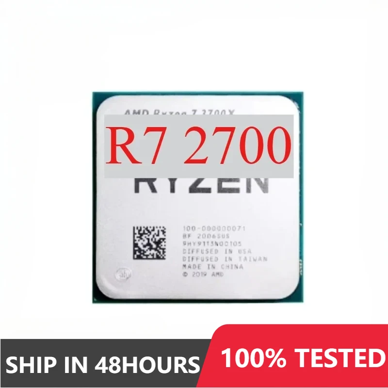 AMD Ryzen 7 2700 R7 2700 3.2GHz Eight-Core Sixteen-Thread CPU Processor L3=16M 65W Socket AM4 Used Test perfect