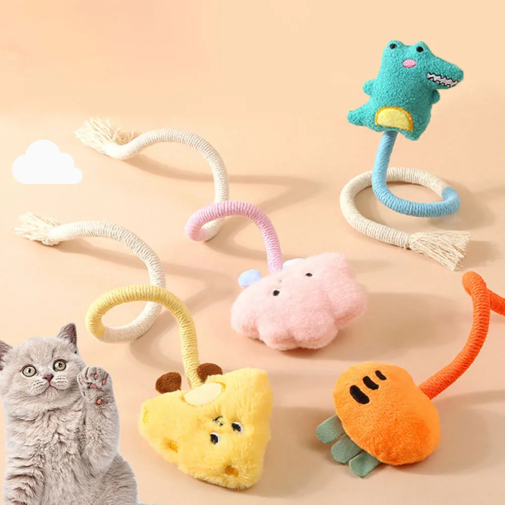 

Interactive Cat Rope Chewing Toys Bite Resistant Cat Teething Toys For Indoor Outdoor