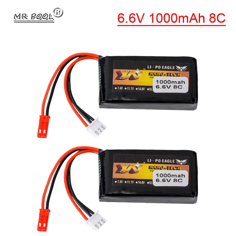 

1/2Pcs 1000mAh 8C 6.6V lithium iron LiFePO4 battery For Mike MC6B MC6A 4PX 14SG 10J 4PV 4PLS aircraft model remote control