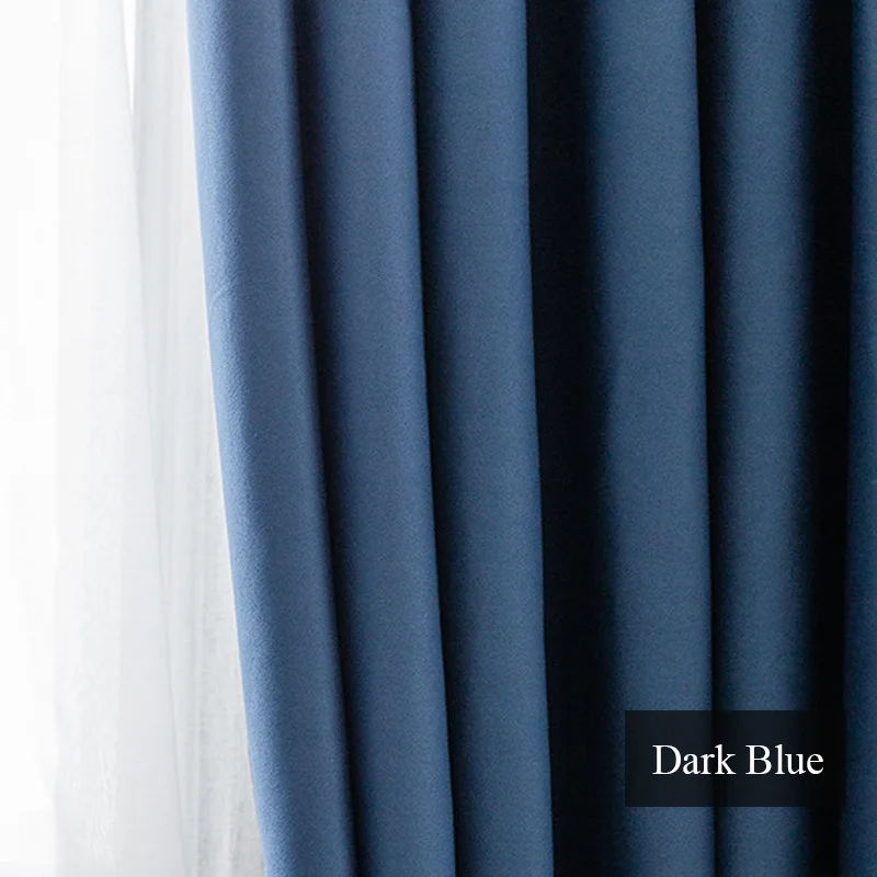 

European Solid Color High Shading Cortinas Para Dormitorios Blackout Curtains in The Bedroom Warm and Cold-proof Fabric Curtain